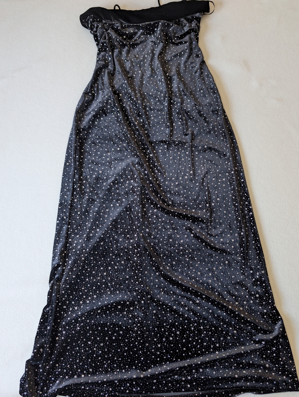 Vintage 90s Alex Evenings Velvet Constellation Sparkle Formal Gown USA Glam 14 - Picture 14 of 14